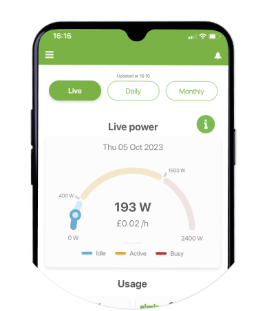 Real-time monitoring screen