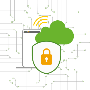 shield overlay secure data cloud visual