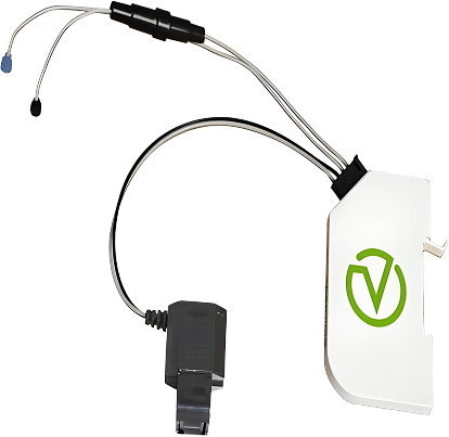 Close-up of Voltaware’s patented magnetic connectors for faster, reliable installation.